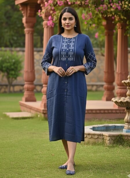 Designer Embroidery Cotton Kurta